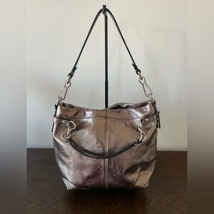 Coach Brooke Metallic Leather Shoulder Bag, style F17165 Retail 319.99